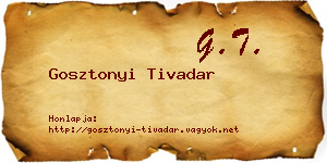 Gosztonyi Tivadar névjegykártya