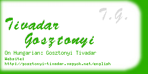 tivadar gosztonyi business card